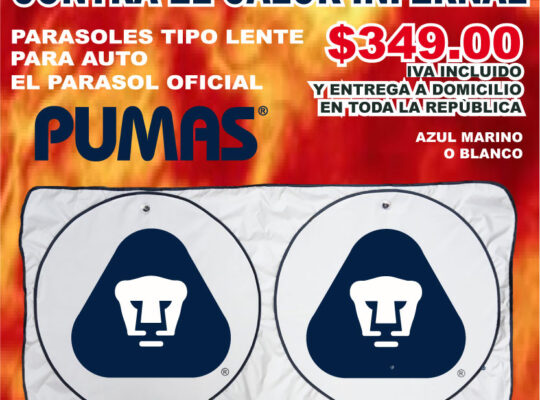 PARASOLES PARA AUTOS OFICIAL DE LOS PUMAS UNAM