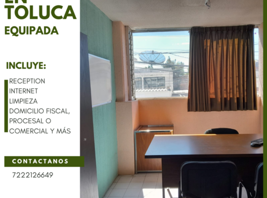 OFICINAS EQUIPADAS PRIVADAS EN TOLUCA CENTRO DESDE $1750 POR MES