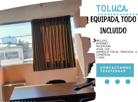 OFICINAS EQUIPADAS PRIVADAS EN TOLUCA CENTRO DESDE $1750 POR MES